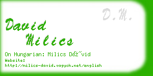 david milics business card